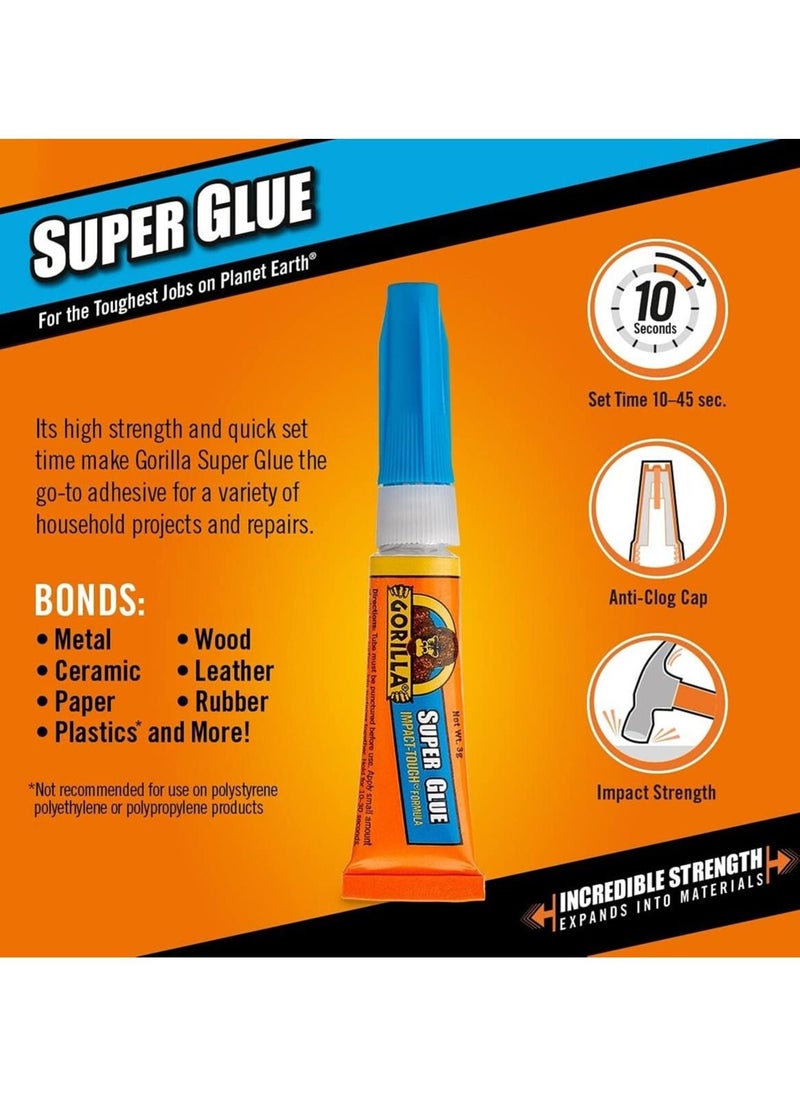 Gorilla Super Glue Tube Clear 2 pack 3 g  - Image 4