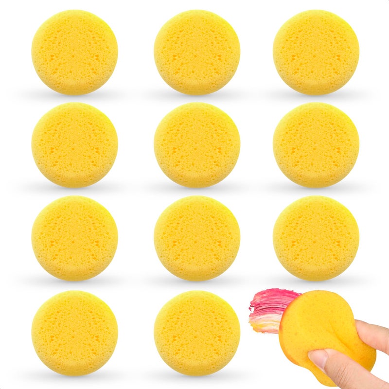 LIBERHAUS Pottery Sponges for Clay - 12 Pcs Tack Sponges for Cleaning Leather Art Sponges for Acrylic Painting Small Sponges Round Sponge Craft Sponges for Painting - Paint Sponges Pottery Sponge for Painting - Image 1