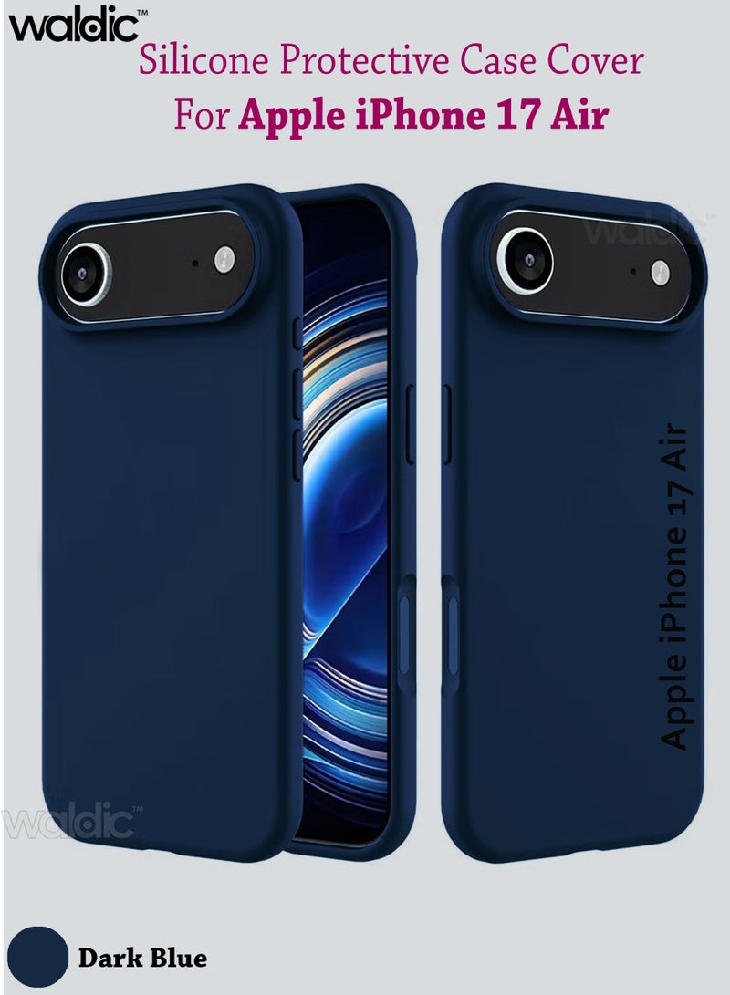 Waldic Apple iPhone 17 Air Silicone Case Cover | Silicone Case Cover Designed for Apple iPhone 17 Air | Apple iPhone 17 Air Case Camera and Drop Protection Thin Protective Back Cover Case for Apple iPhone 17 Air - Dark Blue - Image 1