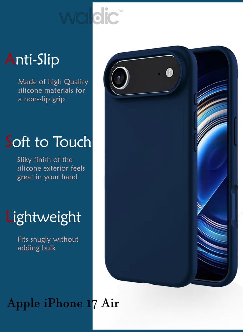 Waldic Apple iPhone 17 Air Silicone Case Cover | Silicone Case Cover Designed for Apple iPhone 17 Air | Apple iPhone 17 Air Case Camera and Drop Protection Thin Protective Back Cover Case for Apple iPhone 17 Air - Dark Blue - Image 2