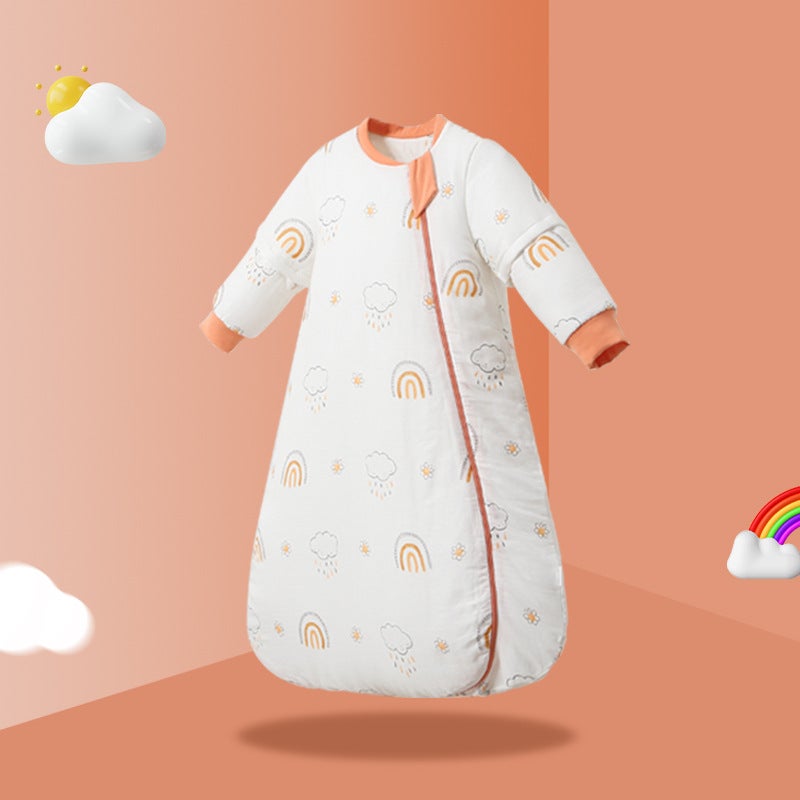 Baby Swaddling sleeping bag baby bag autumn and winter newborn anti-shock surrender swaddling bag towel stretchable sleeve cross-border - Image 1