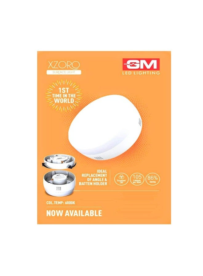 مصباح سطحي LED دائري بقوة 7 واط من Gm، إضاءة 6000 كلفن (أبيض بارد) من Xzoro - B22D