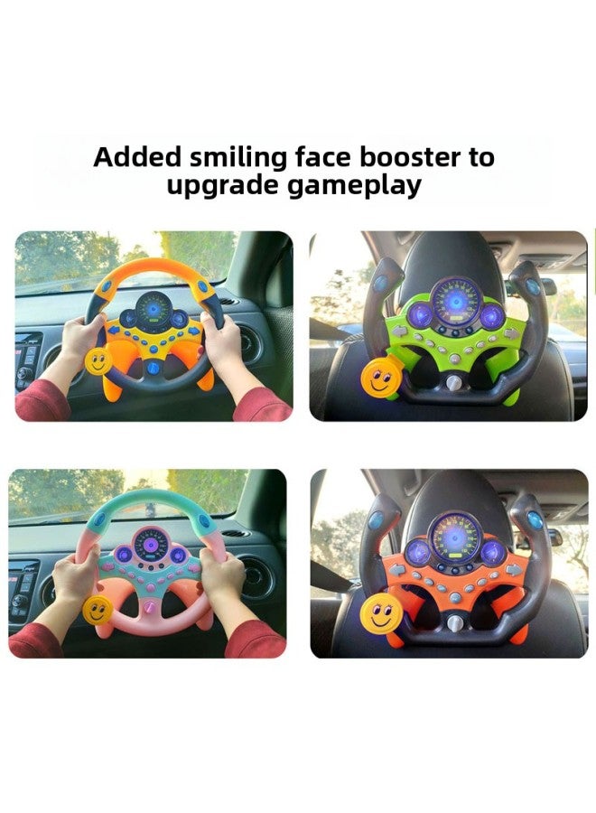 Car Co-pilot Steering Wheel Early Education Music Steering Wheel Toy Simulation Educational Children's Car Toys-Color:Green Rambo Steering Wheel With Base - Image 4