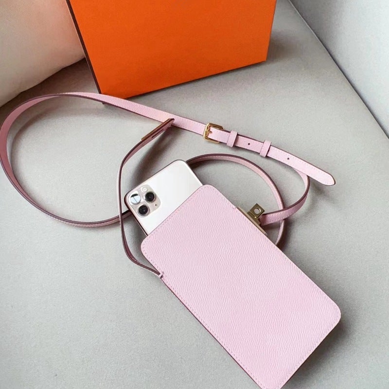 Crossbody Mini Bag For Women, New Fashion Versatile Lock Mobile Phone Bag, Palm Print Genuine Leather Box Bag, Simple Cowhide - Image 2