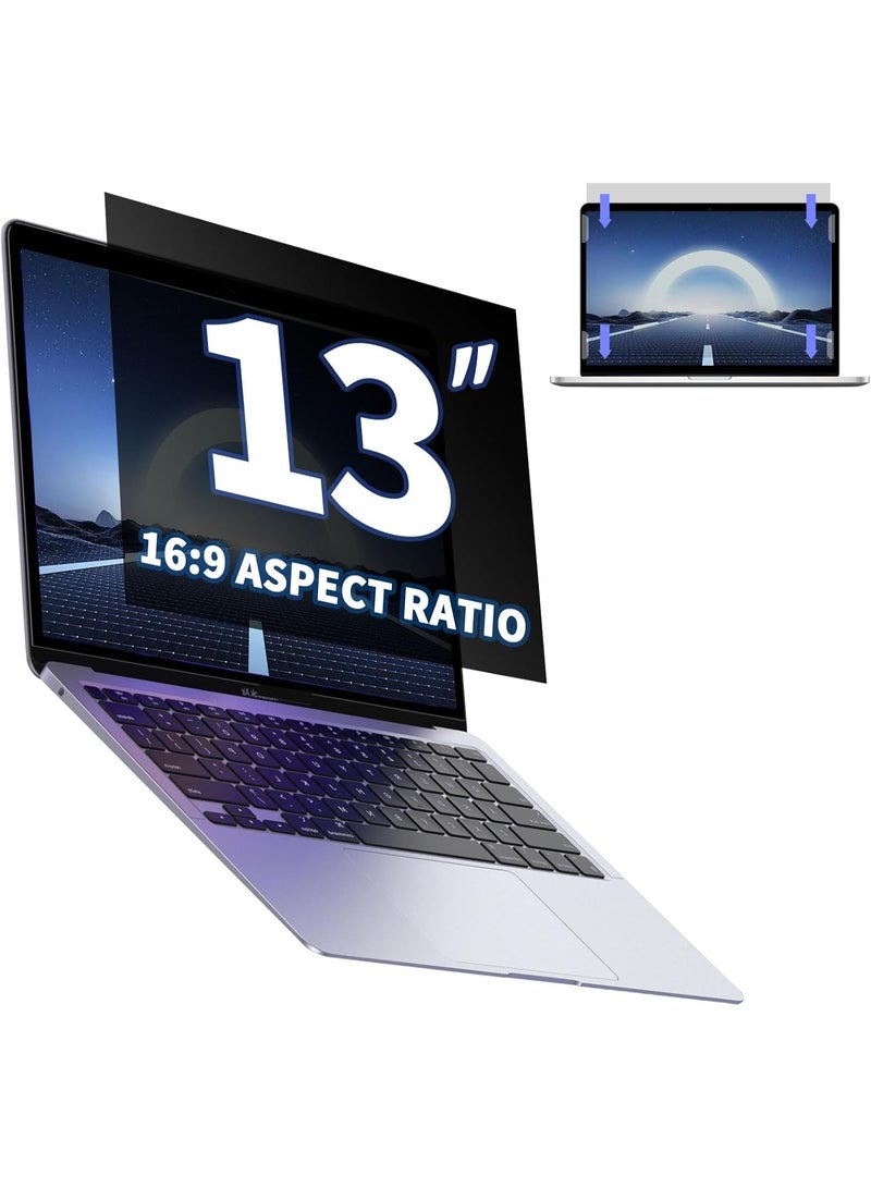 13 Inch 16:9 Laptop Privacy Screen Filter, Anti Scratch Anti Spy Anti-Glare Blue Light Screen Guard, Removable 13 In Security Shield, Matte/Glossy Double-Sided - Image 1