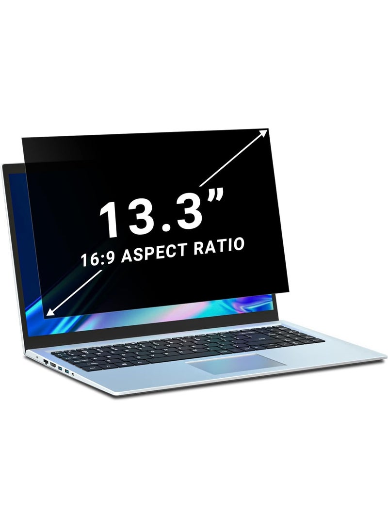 13 Inch 16:9 Laptop Privacy Screen Filter, Anti Scratch Anti Spy Anti-Glare Blue Light Screen Guard, Removable 13 In Security Shield, Matte/Glossy Double-Sided - Image 2
