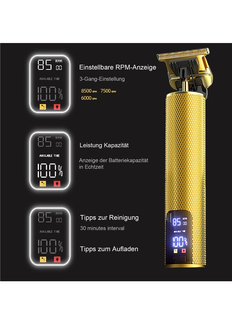 KASTWAVE Beard Trimmer for Mens, Rechargeable Electric Hair Clippers with LCD Screen, Titanium Precision T Blade Trimmer for Families and Barber Perfect Gift - Image 2