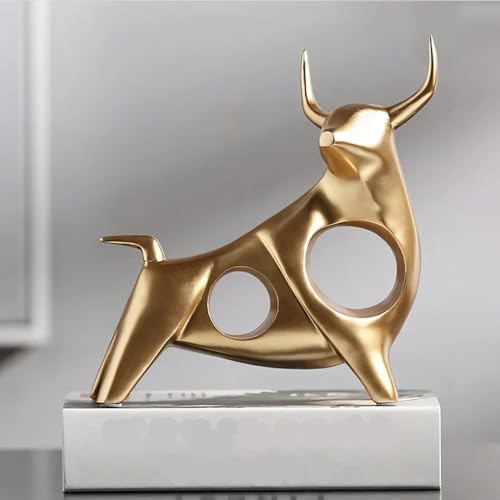DASNDAS Nordic Ornament Decoration Office TV Cabinet Creative Cow Ornaments Simple Home Living Room Decoration Crafts (Bull-A) - Image 1