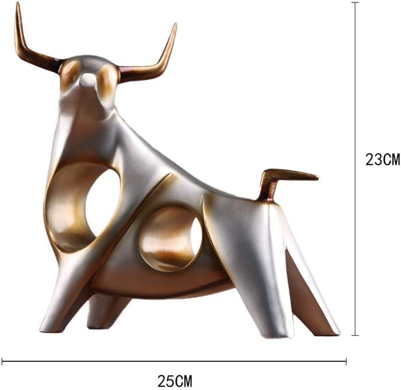 DASNDAS Nordic Ornament Decoration Office TV Cabinet Creative Cow Ornaments Simple Home Living Room Decoration Crafts (Bull-A) - Image 2