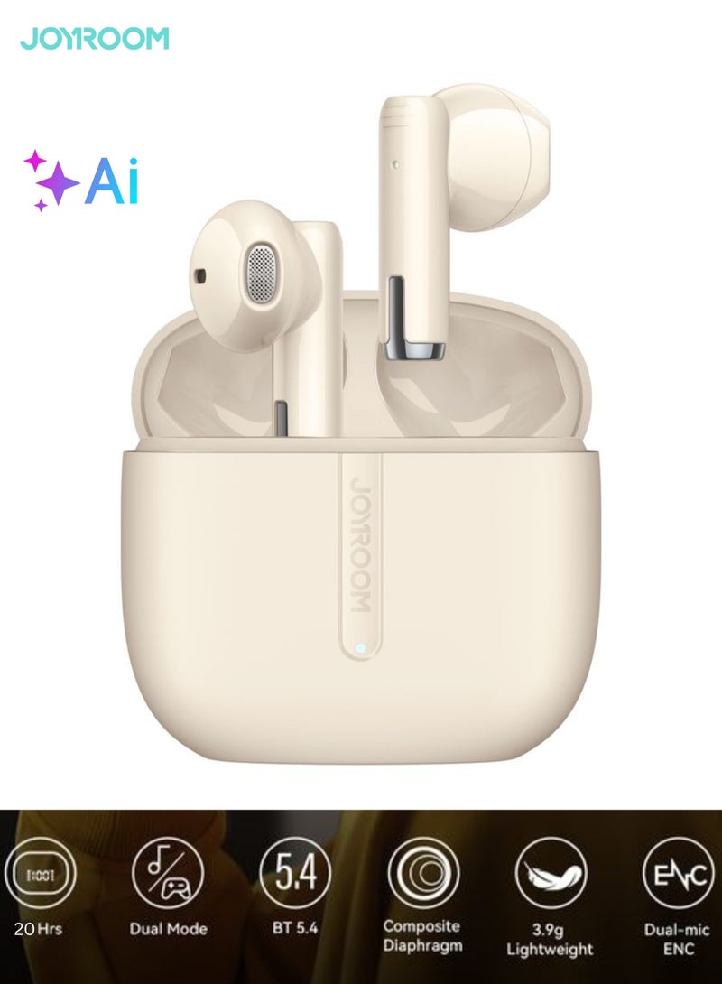 جوي روم سماعات أذن لاسلكية حقيقية Jpods مع ميكروفون مزدوج معزز بالذكاء الاصطناعي لإجراء مكالمات فائقة الوضوح، محركات صوتية 13 مم، بلوتوث 5.4 المحدث، اقتران سريع، 20 ساعة من وقت التشغيل، زمن استجابة منخفض 65 مللي ثانية (وضع الألعاب)، مقاومة للماء IPX5، خفيفة الوزن ومريحة - مقاومة للحرارة - Image 1