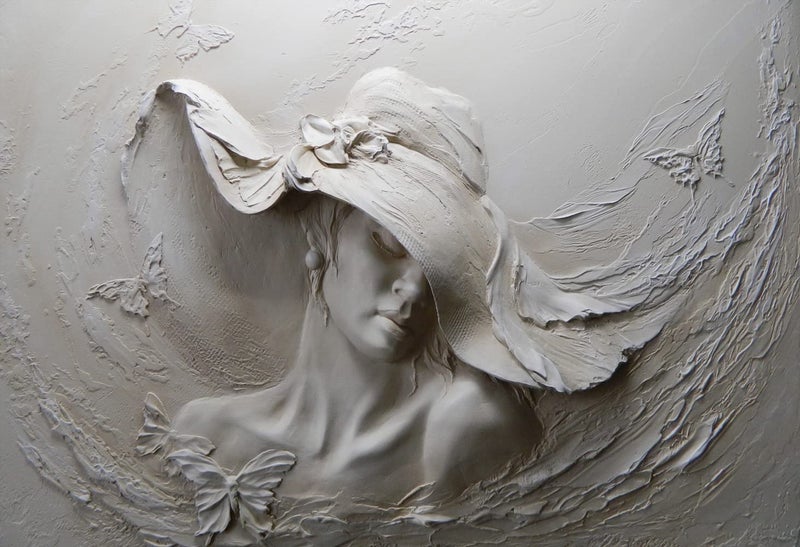 MFWFM Art Wallpaper 3D Illusion Woman Face Relief Mural Wallpaper for Bedroom Living Room TV Background (Not Peel n' Stick) - Image 2