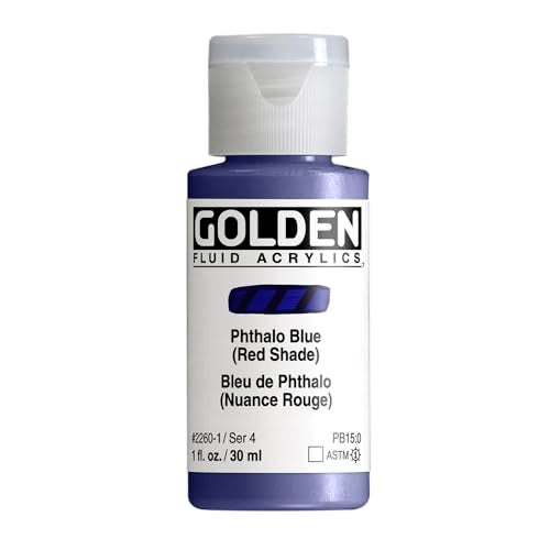 Golden Fluid Acrylics Phthalo Blue Red Shade 1 oz Bottle - Image 1