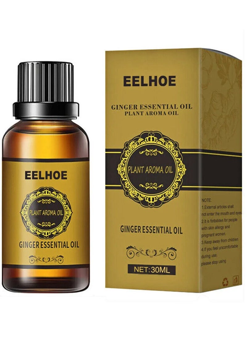 EELHOE Ginger Oil for Weight Loss, Herbal Weight Loss Weight Loss Massage Oil, Weight Loss Ginger Oil Weight Loss Essential Oil, Natural Weight Loss Ginger Oil, Anti-Cellulite Massage Oil - Image 1