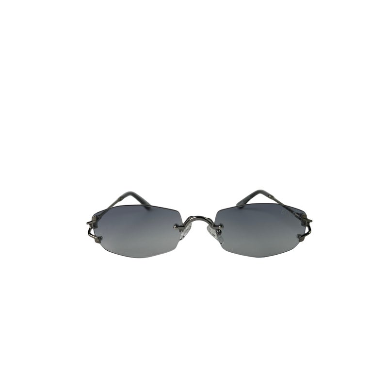 BOLD hexac Rectangle Sunglasses for Unisex - Silver Black - Image 1