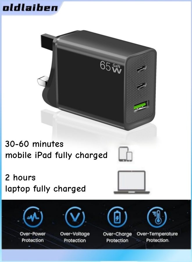 oldlaiben 97QB Quick Charging Block PD65W Fast Charging Adapter AC100-240V Wide Voltages Input - Image 1
