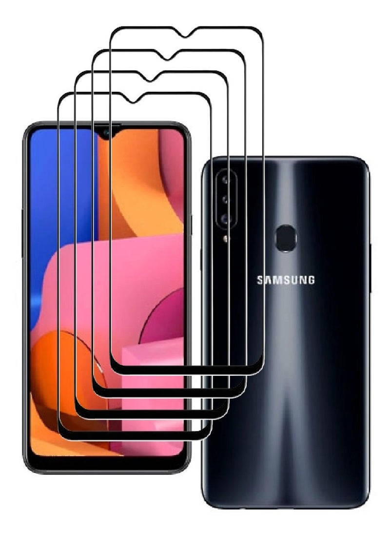 AINA 4 Pieces Tempered Glass Screen Protector 5D Designed For Samsung Galaxy A20s Full Glue Edge to Edge Full Screen Coverage And Bubble Free - Image 1