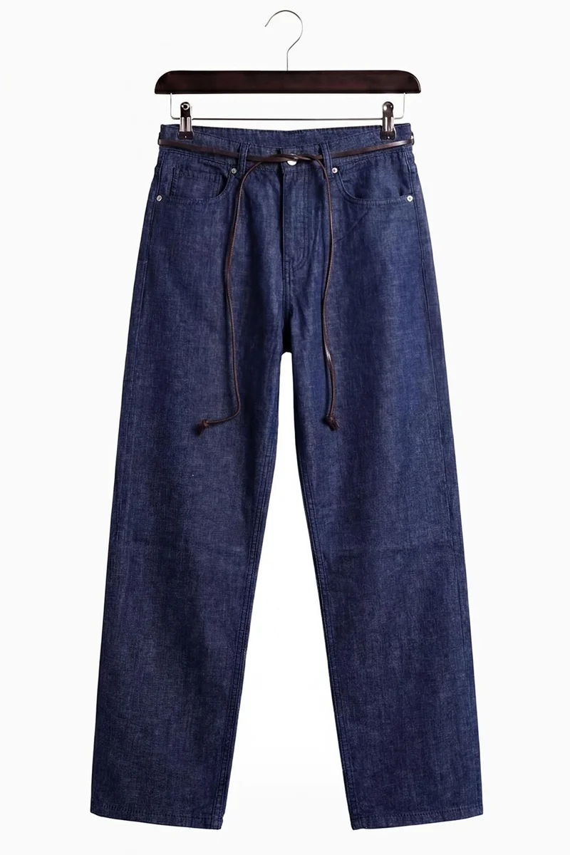 GIESTO Men's Mid-Waist Straight-Leg Denim Jeans