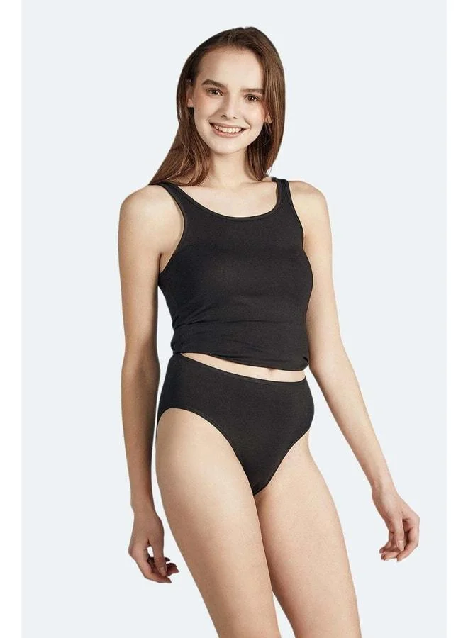 Aytuğ Women's Modal Regular Fit Strappy Black Tank Top.
