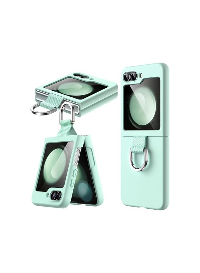 جي تيك حافظة JETech لهاتف سامسونج جالاكسي Z Flip 5 2023 مع حلقة، غطاء هاتف واقٍ نحيف مقاوم للصدمات ومضاد للخدش (أخضر نعناعي) - Image 1
