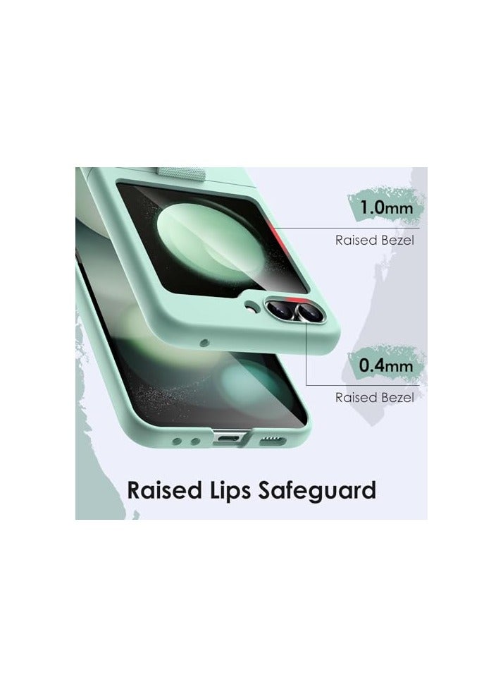 جي تيك حافظة JETech لهاتف سامسونج جالاكسي Z Flip 5 2023 مع حلقة، غطاء هاتف واقٍ نحيف مقاوم للصدمات ومضاد للخدش (أخضر نعناعي) - Image 5
