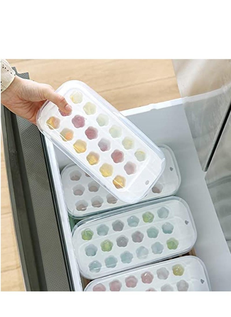 Ice Cube Mold Tray Set (1 Pack) Includes Storage Bin With Lids | 18 Ice Cubes Each (54 In Total)