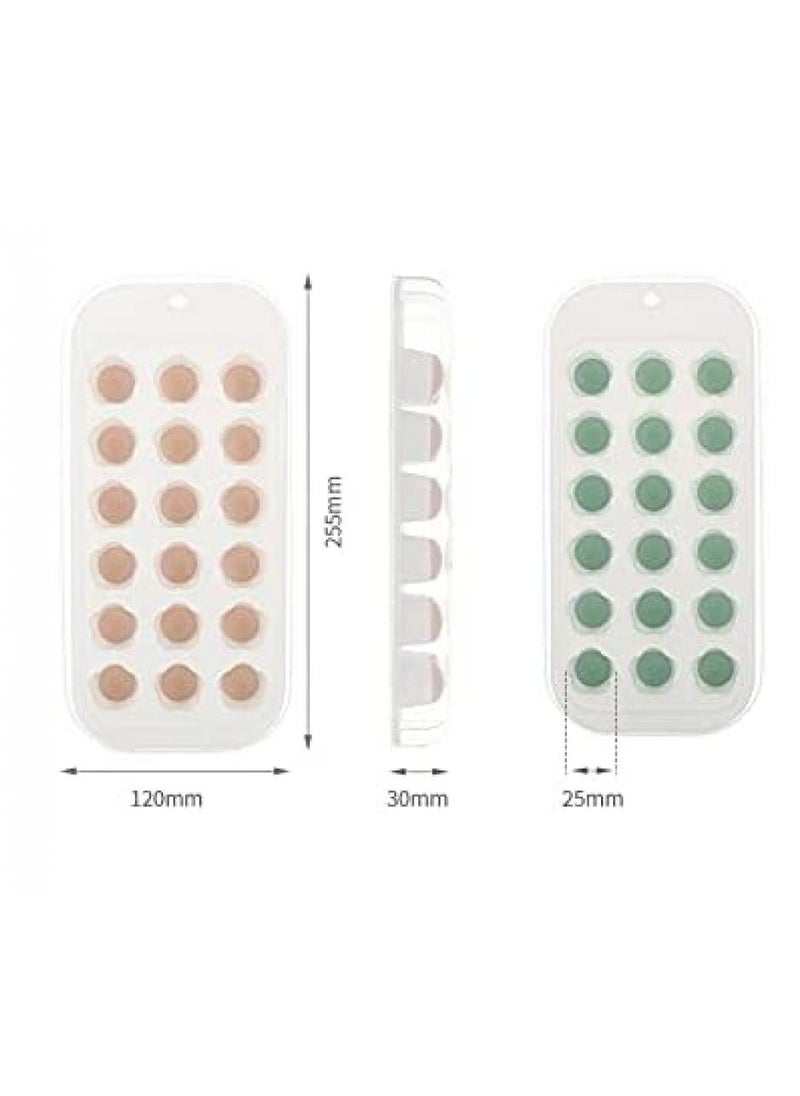 Ice Cube Mold Tray Set (1 Pack) Includes Storage Bin With Lids | 18 Ice Cubes Each (54 In Total)