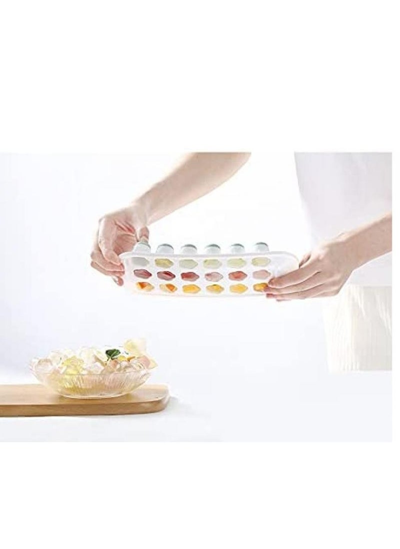 Ice Cube Mold Tray Set (1 Pack) Includes Storage Bin With Lids | 18 Ice Cubes Each (54 In Total)