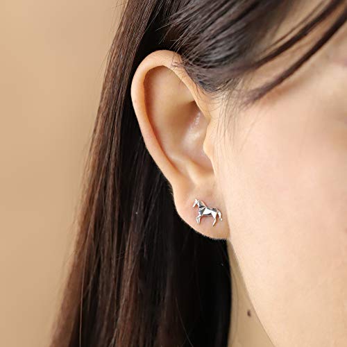 Boma Jewelry Sterling Silver Origami Horse Stud Earrings - Image 3