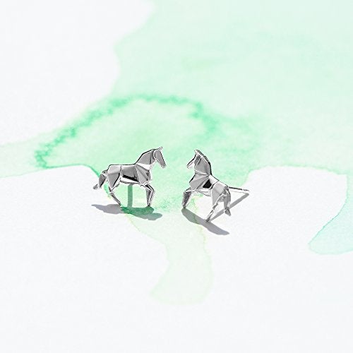 Boma Jewelry Sterling Silver Origami Horse Stud Earrings - Image 4