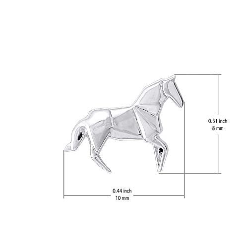 Boma Jewelry Sterling Silver Origami Horse Stud Earrings - Image 5