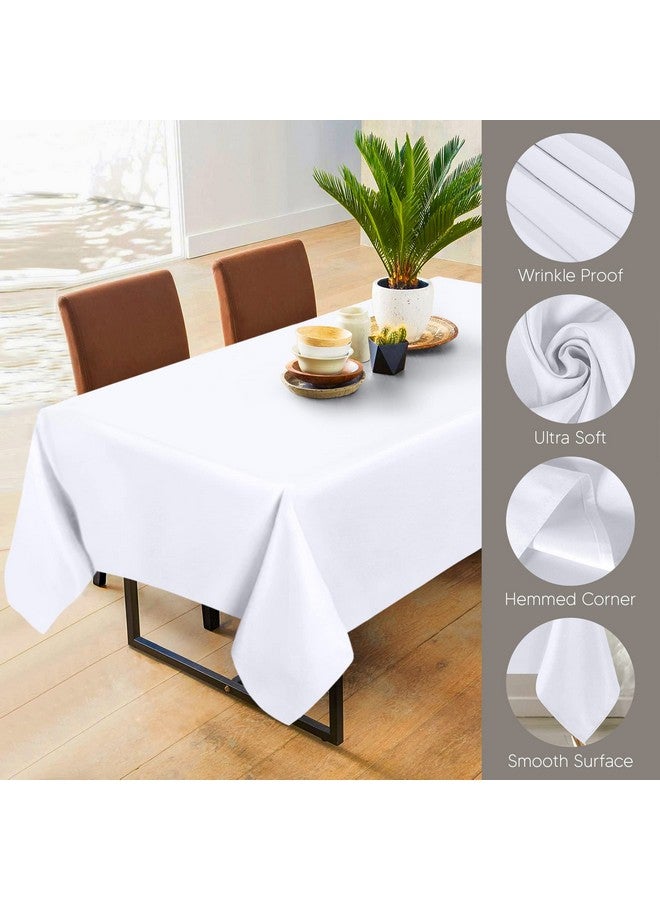 Utopia Kitchen 2 Pack 6 Foot Rectangle Table Cloth [90x132 Inches, White] Stain and Wrinkle Resistant Tablecloth Washable Polyester Cover for Dining, Buffet Parties, Picnic and Weddings - Image 3