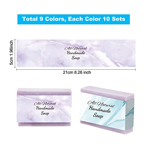 PH PandaHall 90pcs Marble Soap Wrappers, 9 Styles Soap Packaging Paper Soap Wrap Paper Tape Vertical Soap Paper Tag Soap Sleeves Covers for Homemade Soap Bar Packaging - Image 4