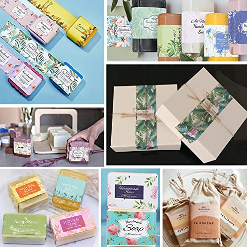 PH PandaHall 90pcs Marble Soap Wrappers, 9 Styles Soap Packaging Paper Soap Wrap Paper Tape Vertical Soap Paper Tag Soap Sleeves Covers for Homemade Soap Bar Packaging - Image 2