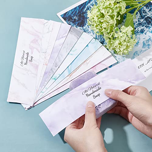 PH PandaHall 90pcs Marble Soap Wrappers, 9 Styles Soap Packaging Paper Soap Wrap Paper Tape Vertical Soap Paper Tag Soap Sleeves Covers for Homemade Soap Bar Packaging - Image 5