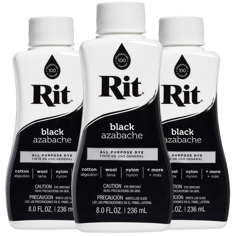 Rit AllPurpose Liquid Dye Black 3Pack