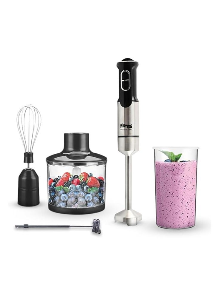 Spaceshoop dsp Hand Blender 5-in-1 Blender Set - 800W Full Copper Motor, Turbo Function, Variable Speed, Stainless Steel Body & Blades, KM1153 (Black) - Image 1