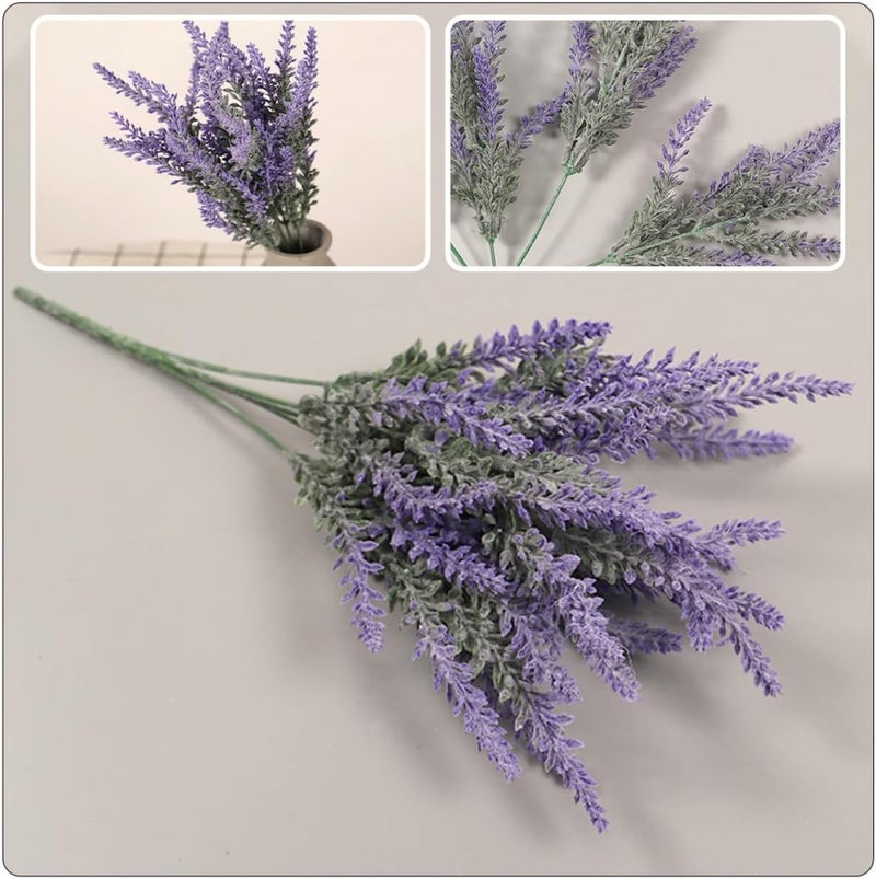 Homoyoyo Artificial Lavender Faux Plants 4 Bundles Plastic Simulated Greenery Decor for Home Wedding Photography Props Table Centerpieces Indoor Outdoor - Image 5