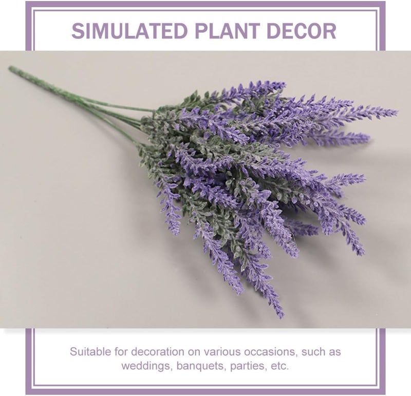 Homoyoyo Artificial Lavender Faux Plants 4 Bundles Plastic Simulated Greenery Decor for Home Wedding Photography Props Table Centerpieces Indoor Outdoor - Image 2