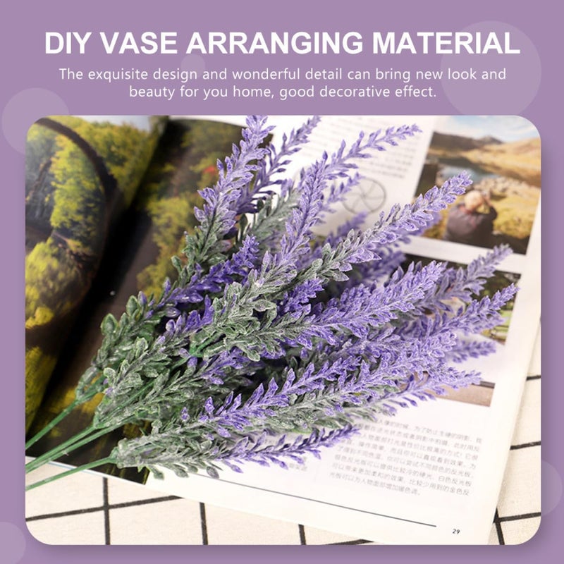 Homoyoyo Artificial Lavender Faux Plants 4 Bundles Plastic Simulated Greenery Decor for Home Wedding Photography Props Table Centerpieces Indoor Outdoor - Image 3