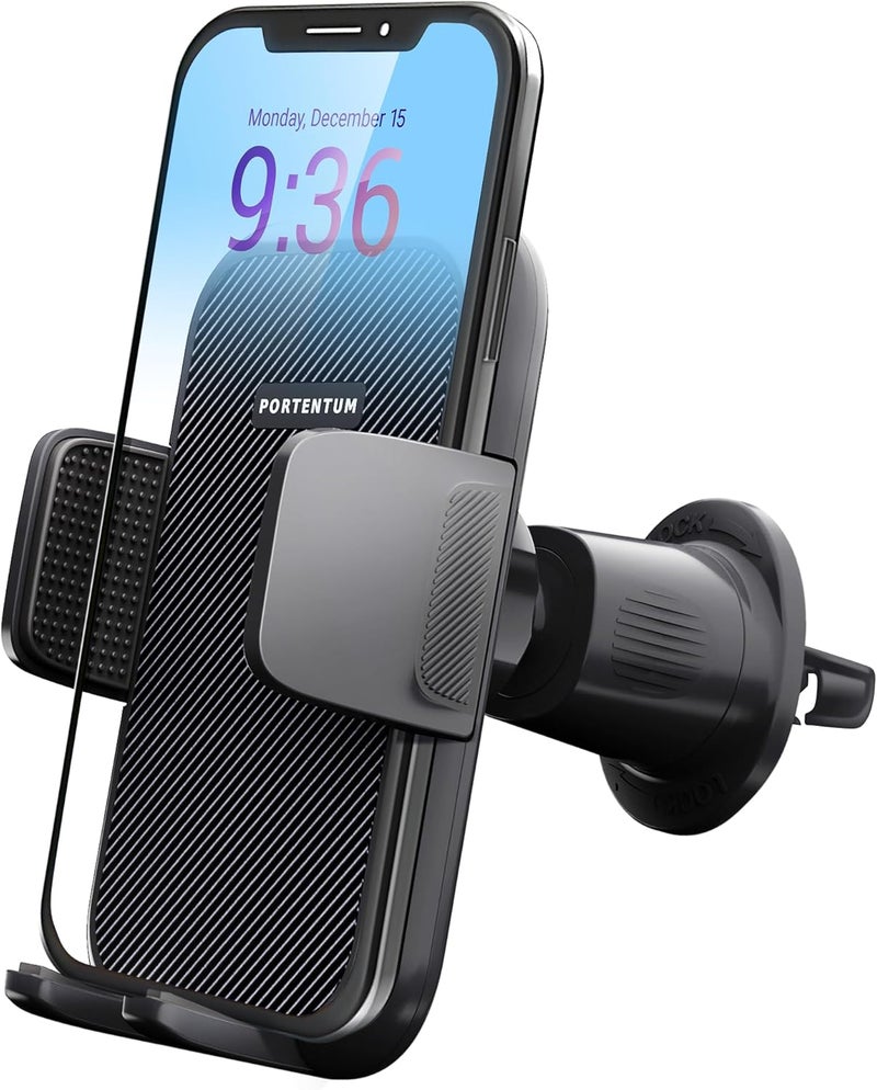PORTENTUM Car Phone Holder - Air Vent Mount with 360° Rotation and One Button Release - Image 1