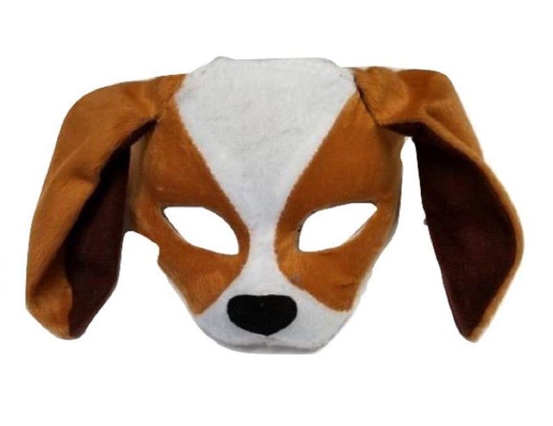 Rubies Forum Novelties Plush Dog Mask, Brown/White, One Size - Image 1
