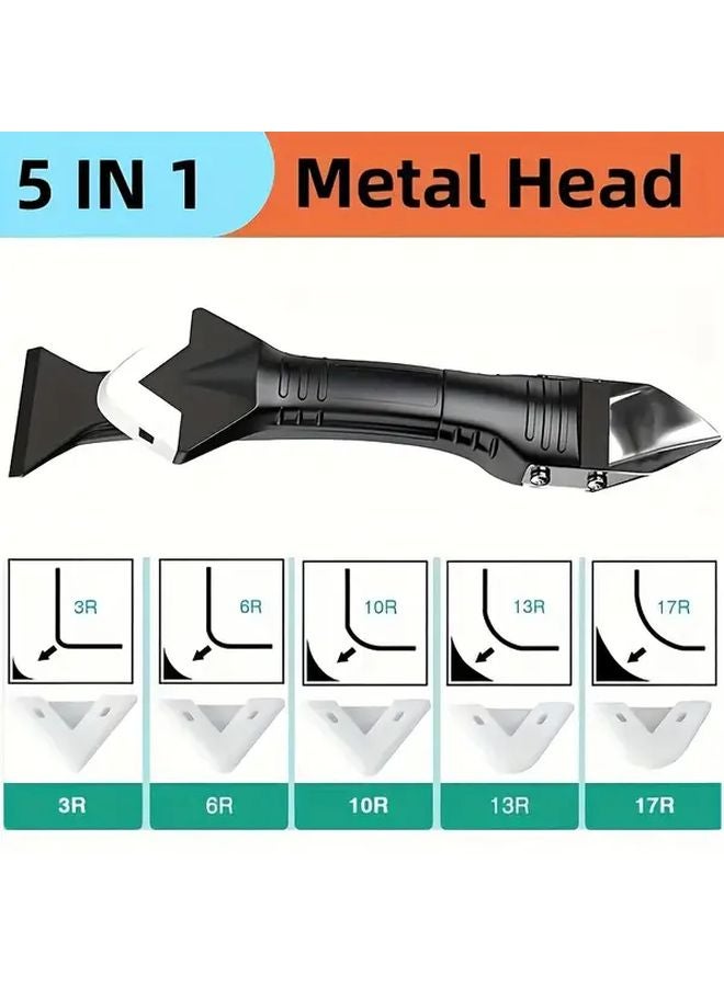 5 In 1 Metal Scraper Tool Set Grout Removal Edge Trimmer Caulk Finishing Kit - Image 5
