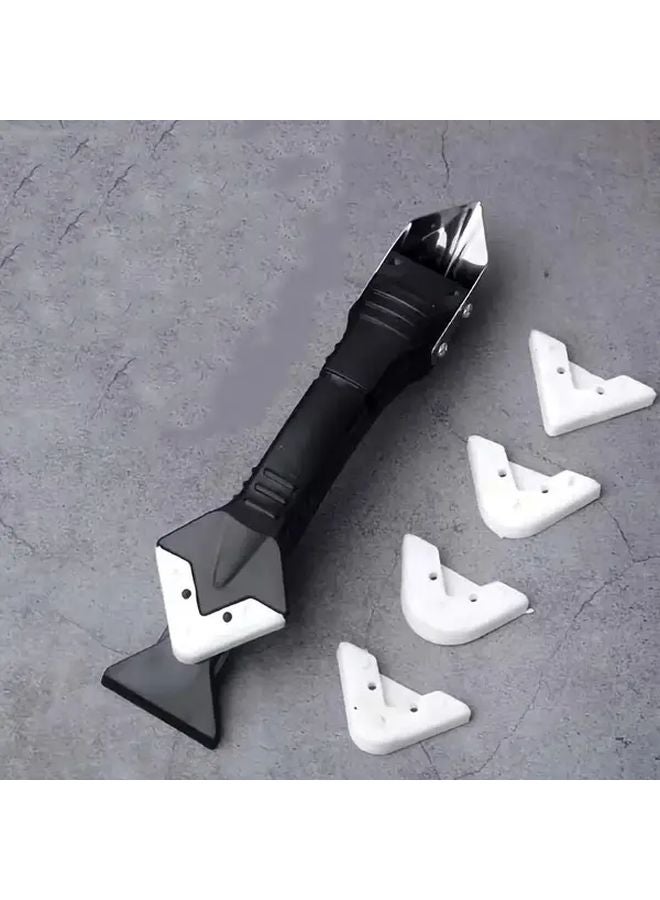 5 In 1 Metal Scraper Tool Set Grout Removal Edge Trimmer Caulk Finishing Kit - Image 1