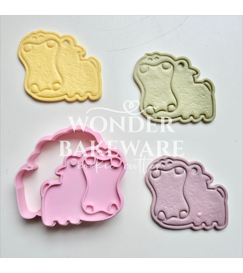 Hippo Cookie Mold For Fondant Stamping Cake Decorating Plastic Easy Press - Image 1