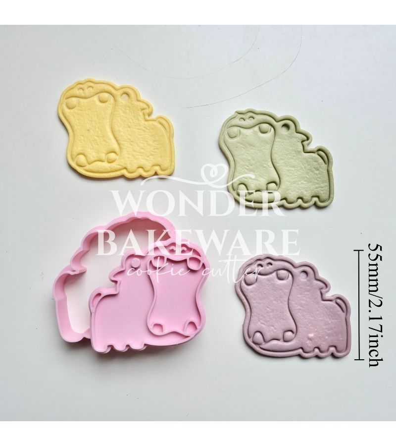 Hippo Cookie Mold For Fondant Stamping Cake Decorating Plastic Easy Press - Image 3