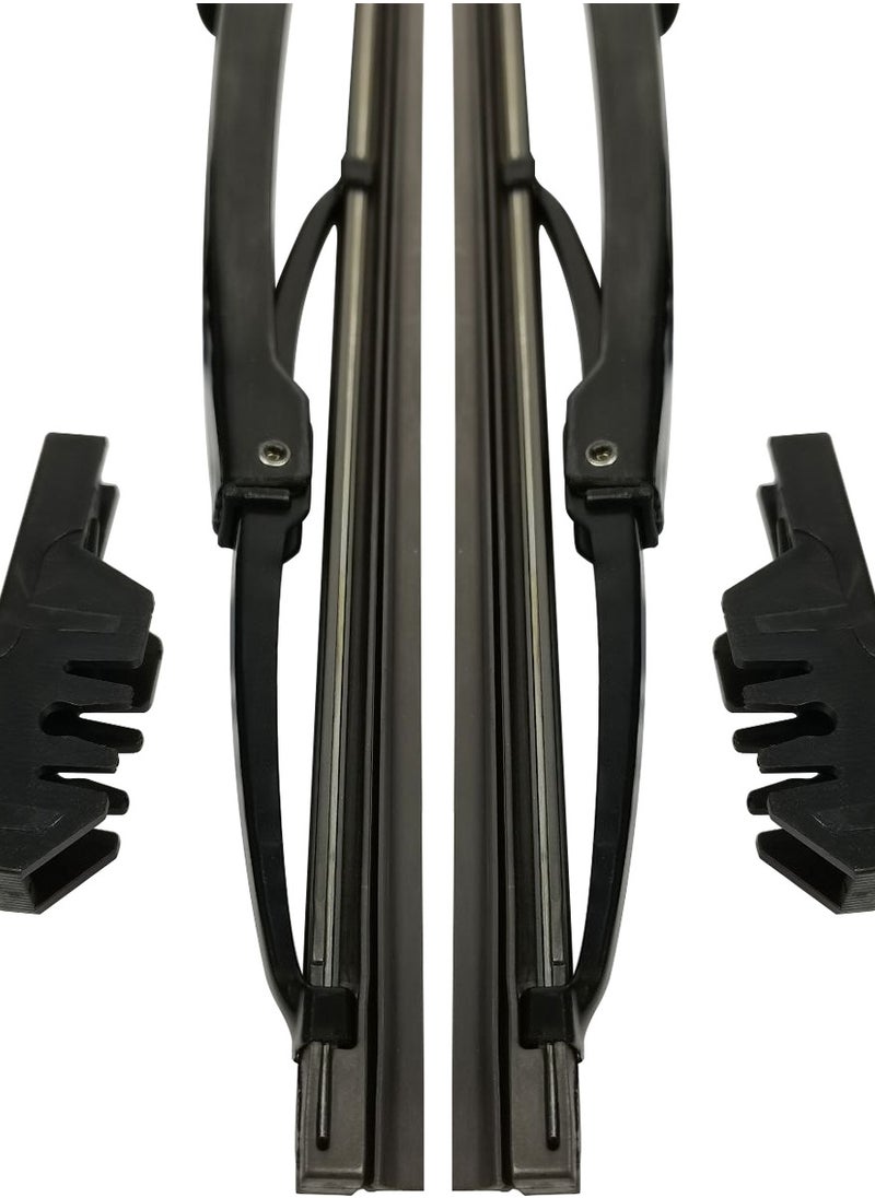 100Miles 100 MILES 18" Car Wiper Blade, High Quality and Durable, Universal Fit for Ford, Opel, Renault, Volkswagen - 2 Pc  - Image 4