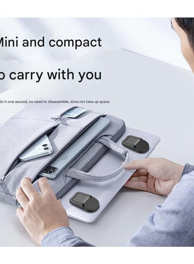 PEI  AN 2025 Upgraded Aluminum Alloy Laptop Stand - Ultra Slim Portable Tablet Holder with Non-Slip Cooling Base Pads - Height Adjustable Bracket for MacBook, iPad (Alloy vs Silicone) - Image 2