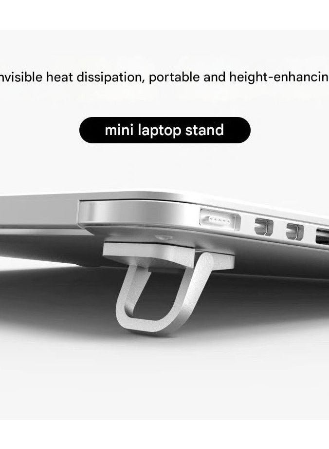 PEI  AN 2025 Upgraded Aluminum Alloy Laptop Stand - Ultra Slim Portable Tablet Holder with Non-Slip Cooling Base Pads - Height Adjustable Bracket for MacBook, iPad (Alloy vs Silicone) - Image 3