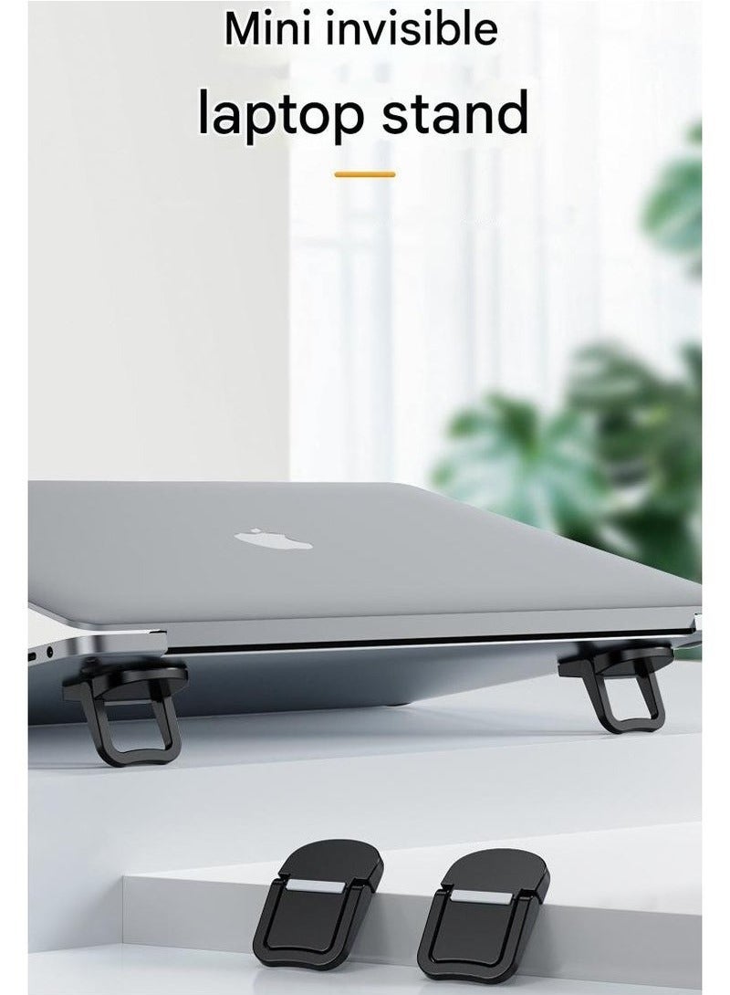 PEI  AN 2025 Upgraded Aluminum Alloy Laptop Stand - Ultra Slim Portable Tablet Holder with Non-Slip Cooling Base Pads - Height Adjustable Bracket for MacBook, iPad (Alloy vs Silicone) - Image 4