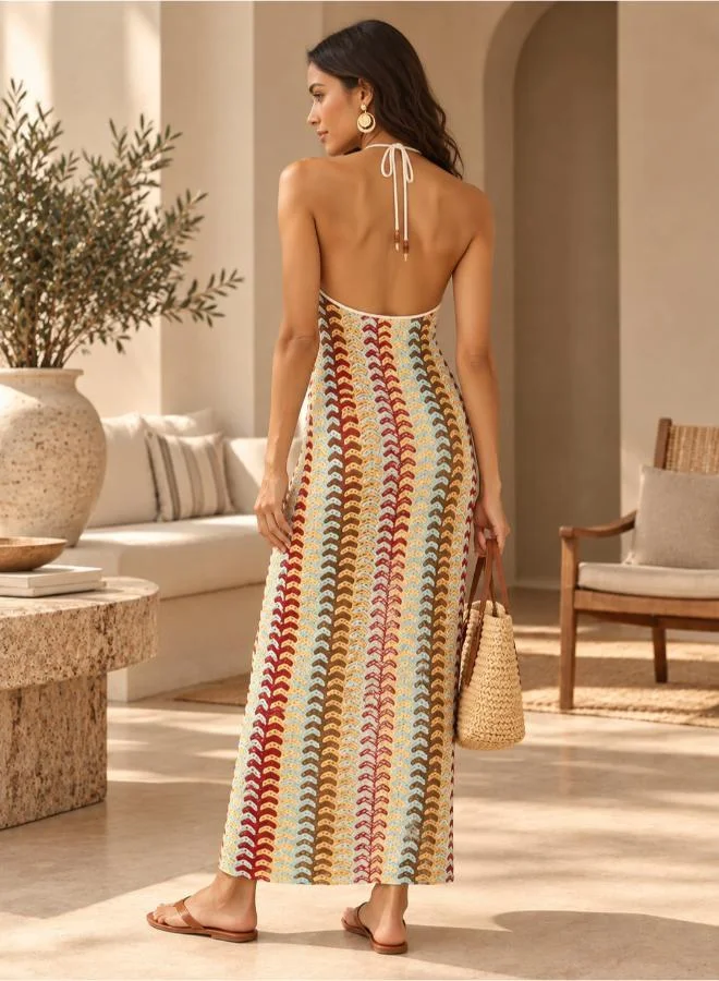 Soleira Printed Tie Up Beach Dress